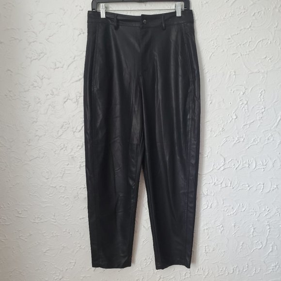 ZARA FAUX LEATHER PANTS - Picture 5 of 9